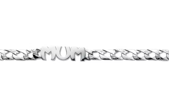 925 Sterling Silver Mum Curb Style Bracelet