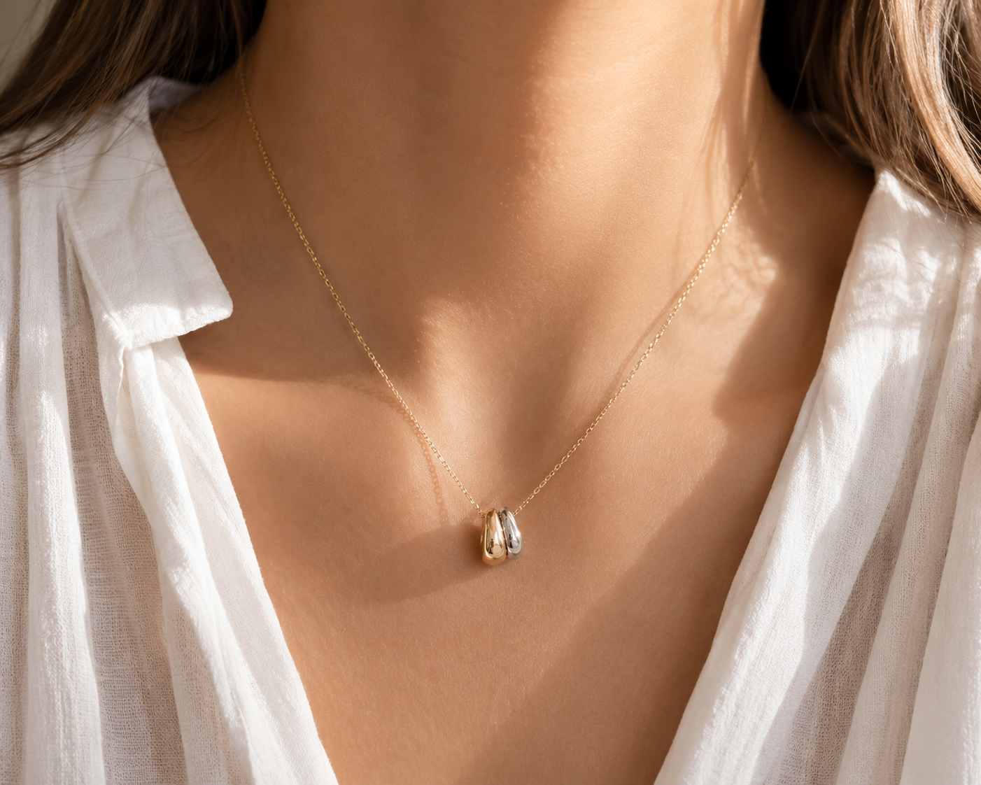 Gold Plated Silver Urban 2 Tone Gold/Silver Necklace