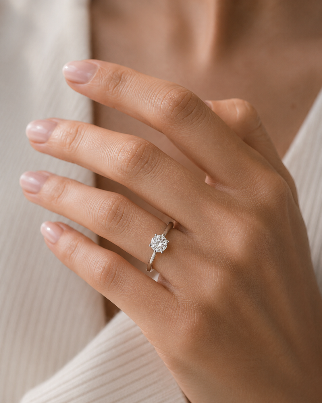 18ct White Gold 1.00ctw Solitaire LAB GROWN Diamond Ring IGI Certified