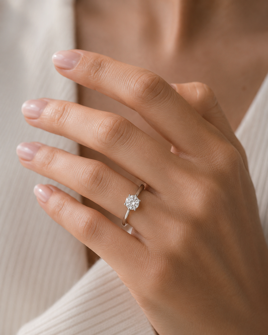 18ct White Gold 1.00ctw Solitaire LAB GROWN Diamond Ring IGI Certified