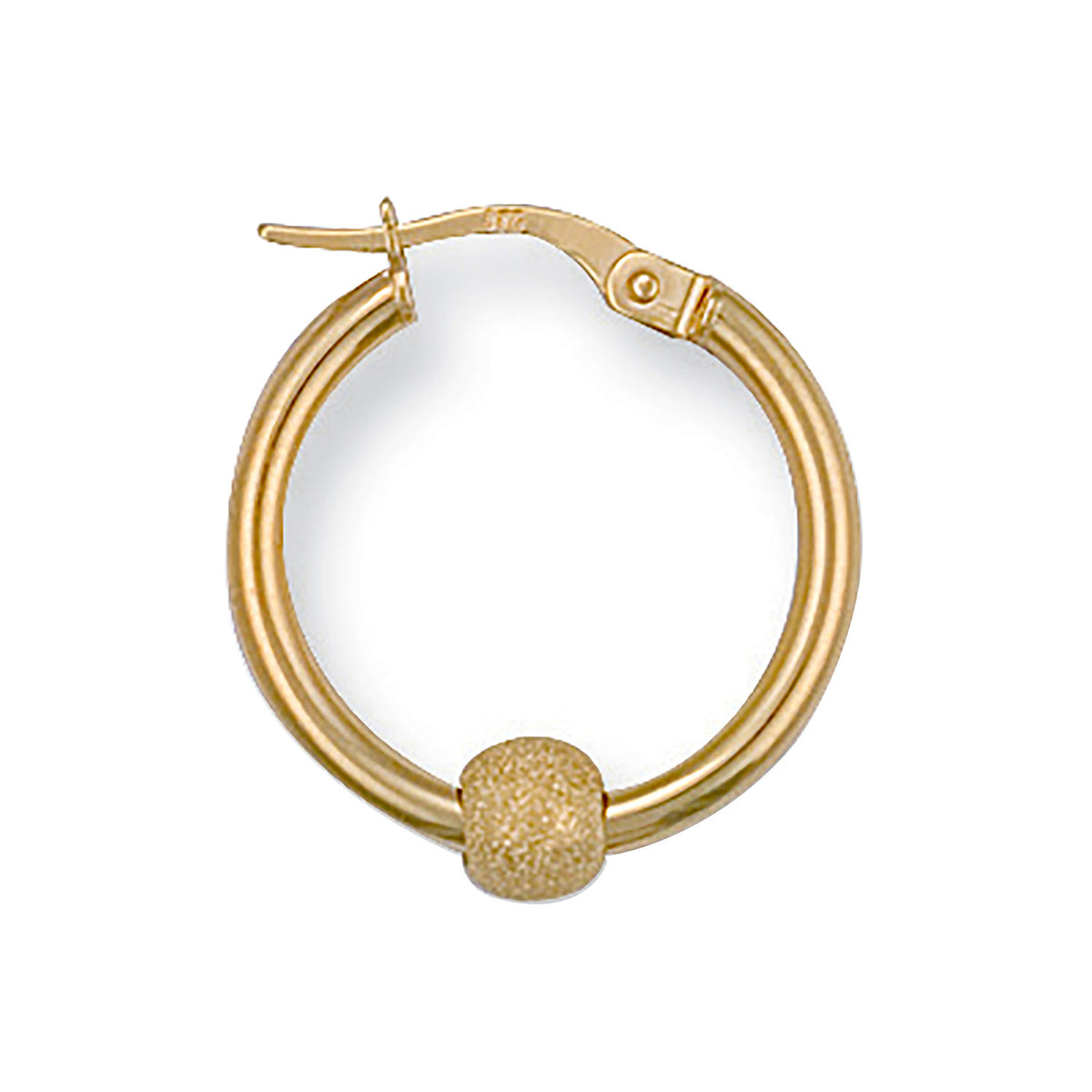 9ct Yellow Gold 20mm Removable Glitter Ball Hoop Earrings
