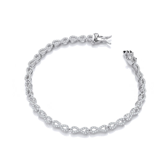 Sterling Silver Infinity Tennis CZ Bracelet