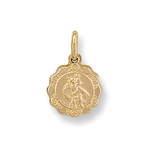 9ct Yellow Gold Light Weight St Christopher Pendant