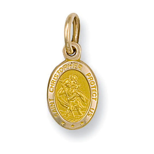 9ct Yellow GoldOval Saint Christopher Protect Us Pendant