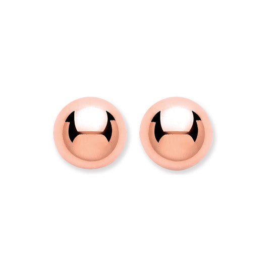 9ct Rose Gold 6mm Ball Stud Earrings