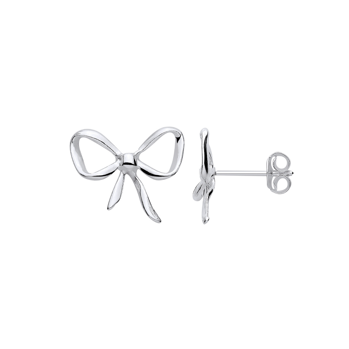 Silver Bow Studs Earrings
