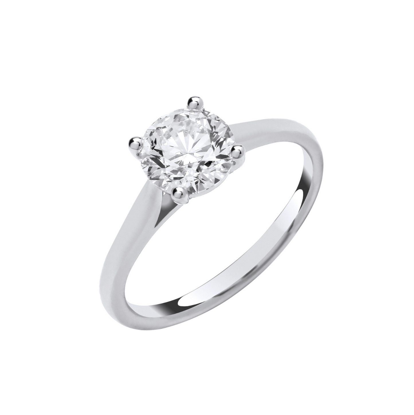 18ct White Gold 3.00ctw Solitaire LAB GROWN Diamond Ring IGI Certified