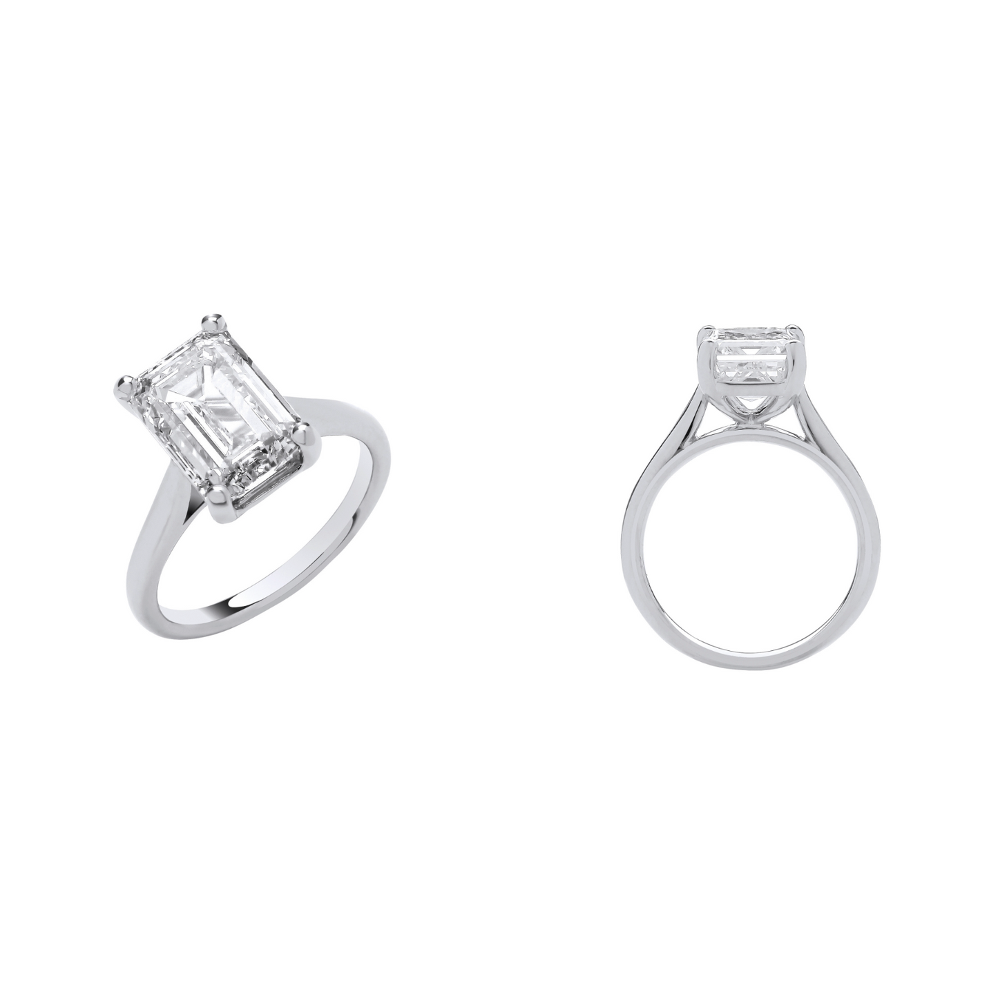 18ct White Gold 5.00ctw Emerald Cut LAB GROWN Diamond Ring IGI Certified