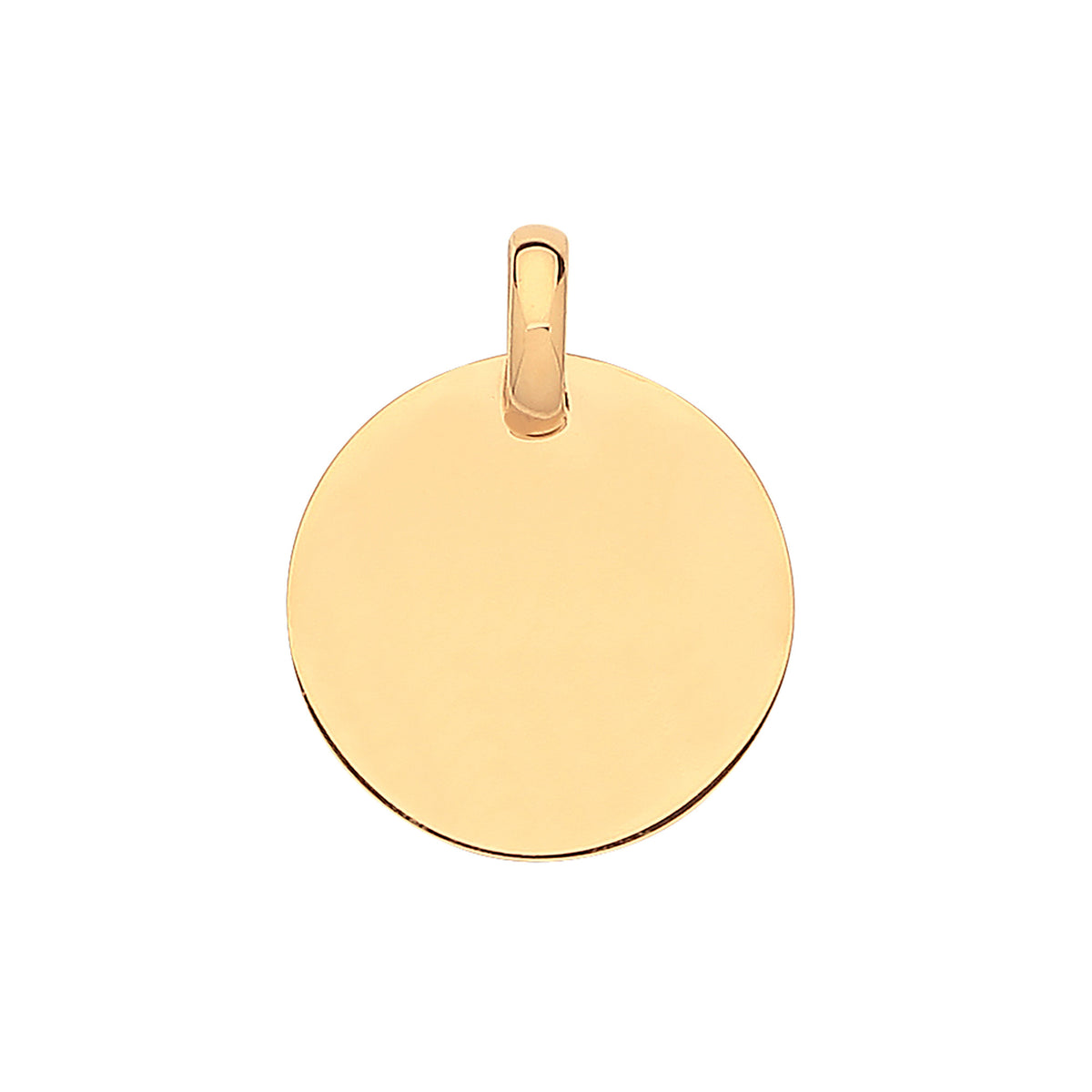 9ct Yellow Gold 19mm Plain Round Disc Pendant
