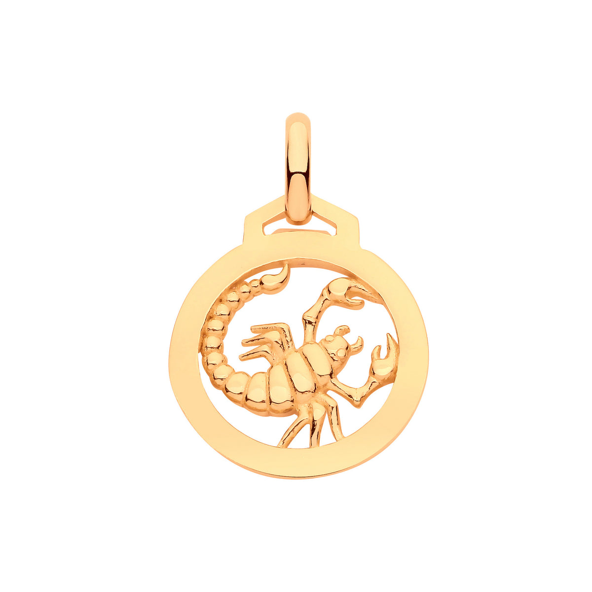 9ct Yellow Gold Round Zodiac Pendant SCORPIO