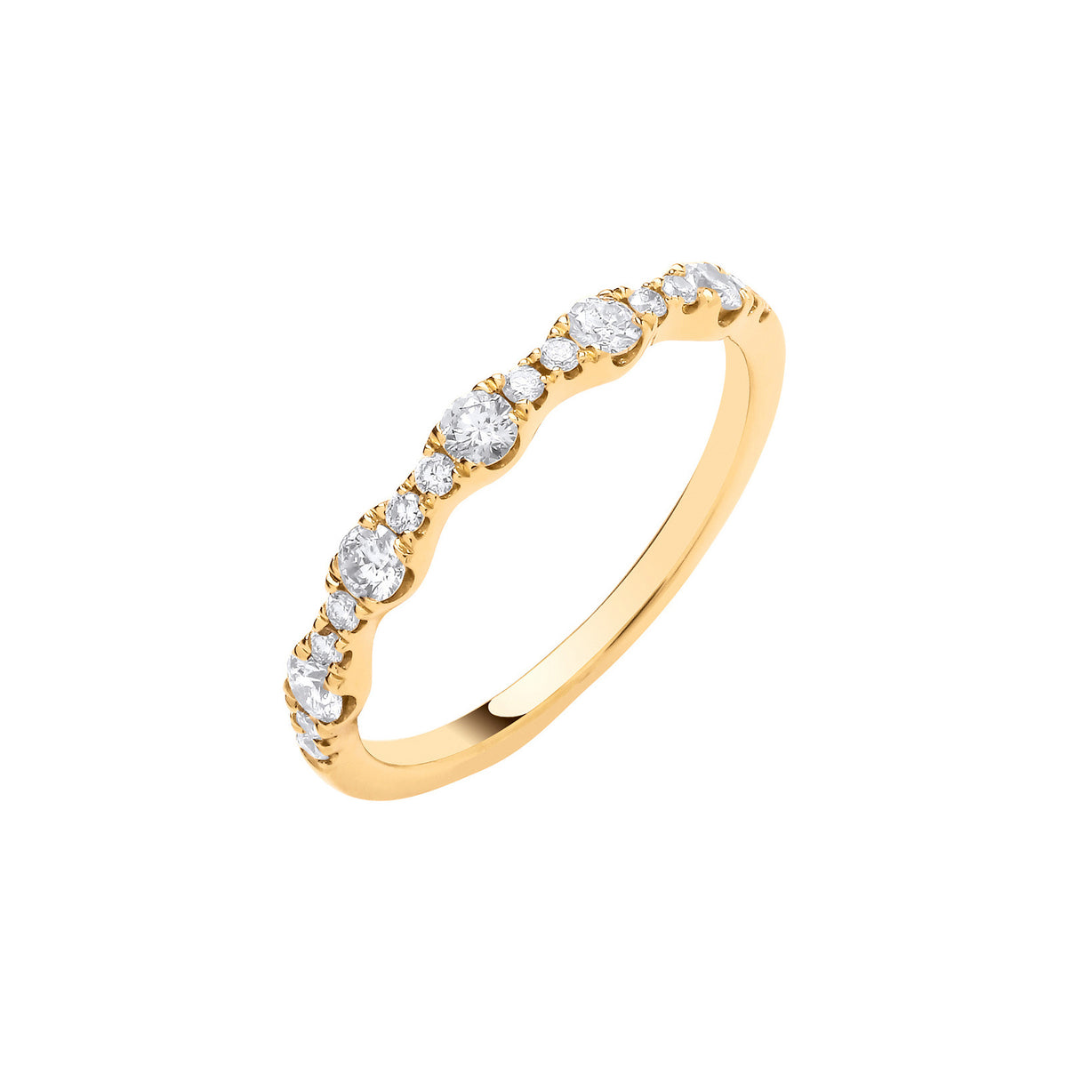18ct Yellow Gold 0.41ctw Diamond Half Eternity Ring