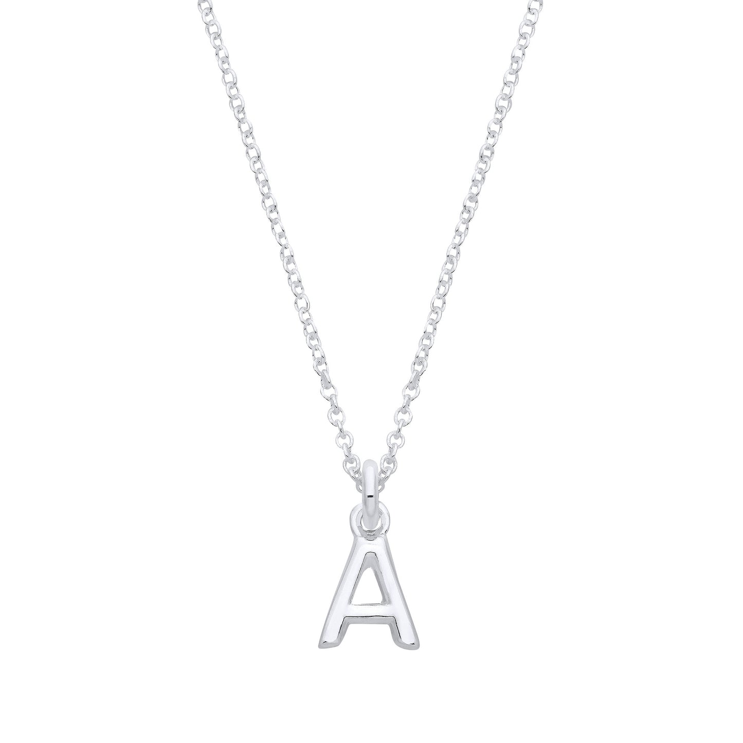 Personalised Sterling Silver Small Initial Letter Pendant Necklace
