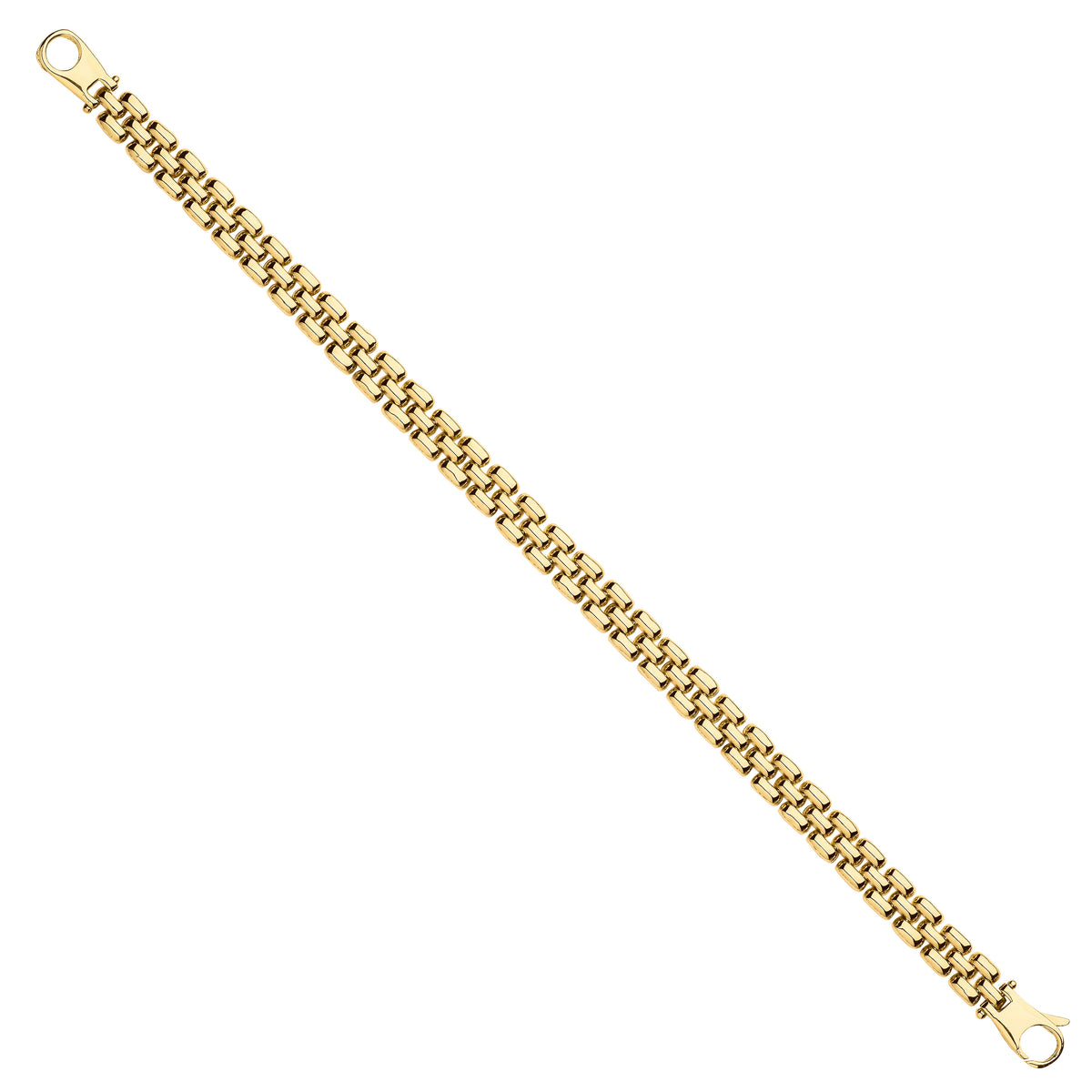 9ct Yellow Gold 6.4mm Panther Link Ladies Bracelet