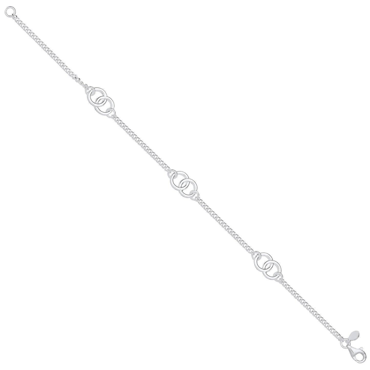 Silver Entwined Circles Ladies Bracelet