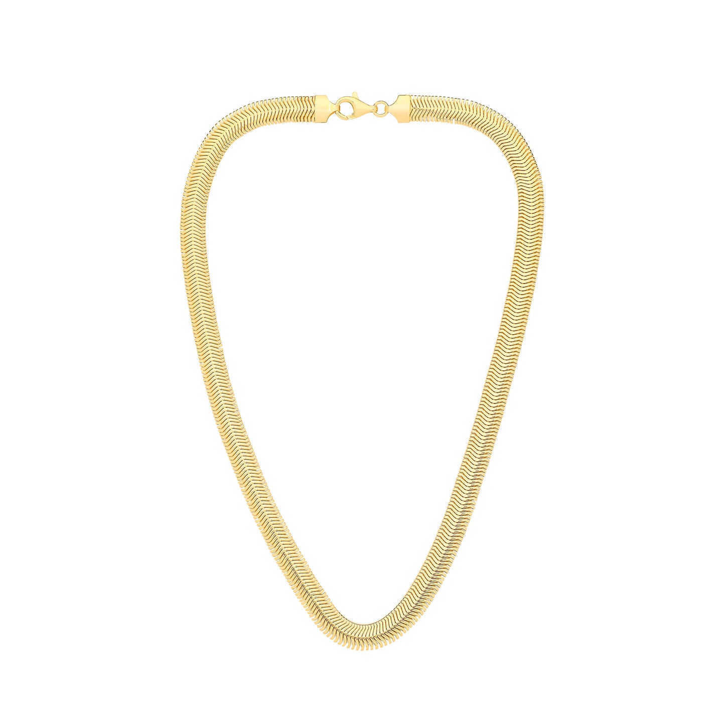 Sterling Silver Yellow Gold Plated 8.0mm Herringbone Bracelet