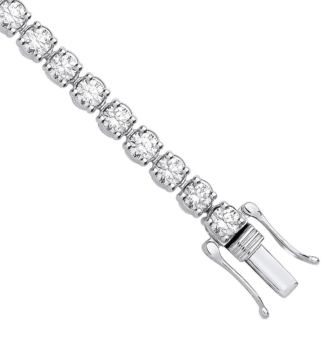9ct White Gold 10.00ctw LAB GROWN Diamond Tennis Bracelet WGI Certified