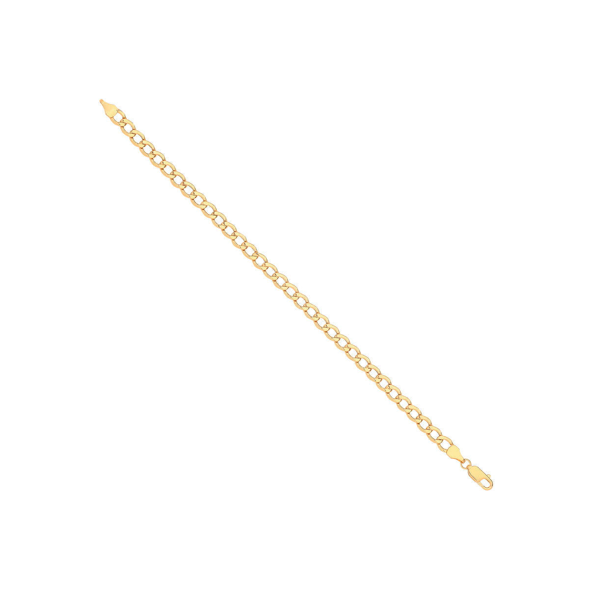 14ct Yellow Gold 5.0mm Hollow Beveled Curb Chain