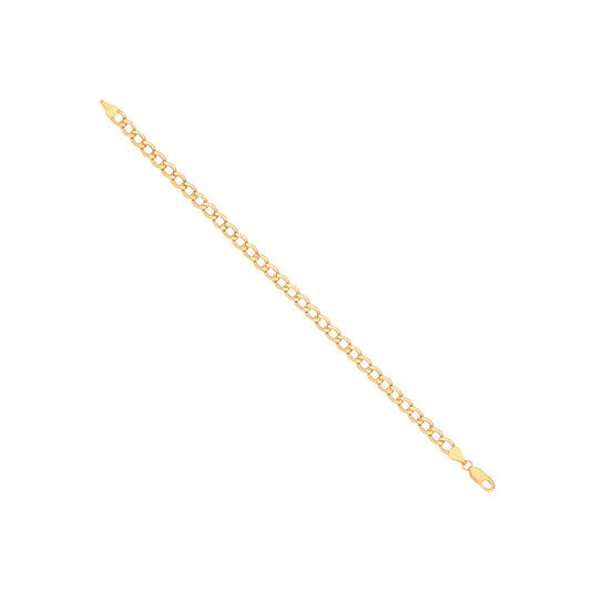 14ct Yellow Gold 5.0mm Hollow Beveled Curb Chain