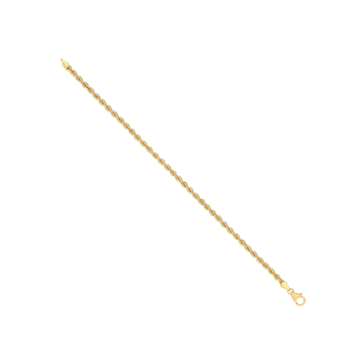Product Title 14ct Yellow Gold 3.3mm Hollow Rope Chain