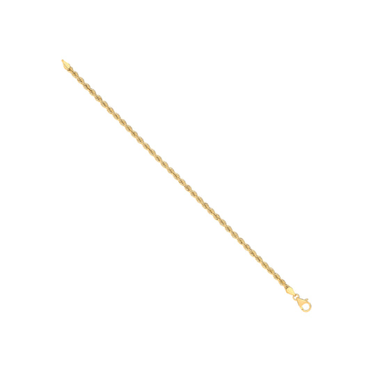Product Title 14ct Yellow Gold 3.3mm Hollow Rope Chain