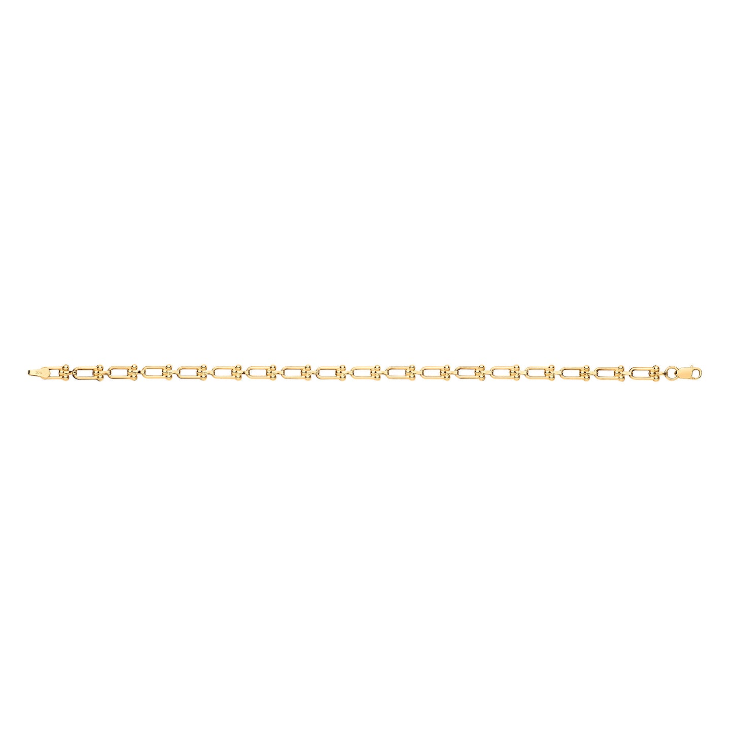 9ct Yellow Bike Lock 4.7mm Ladies Bracelet