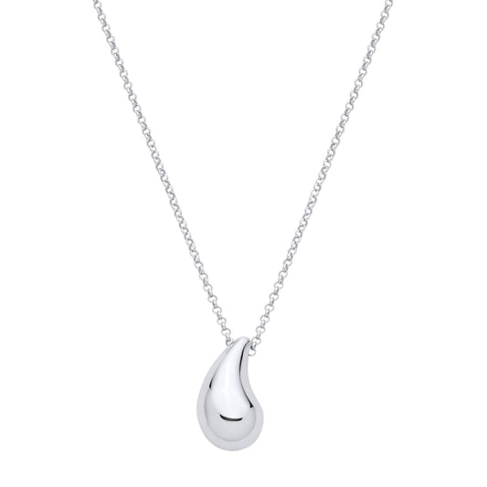 Sterling Silver Teardrop Pendant with 16" Chain and 2" Extender