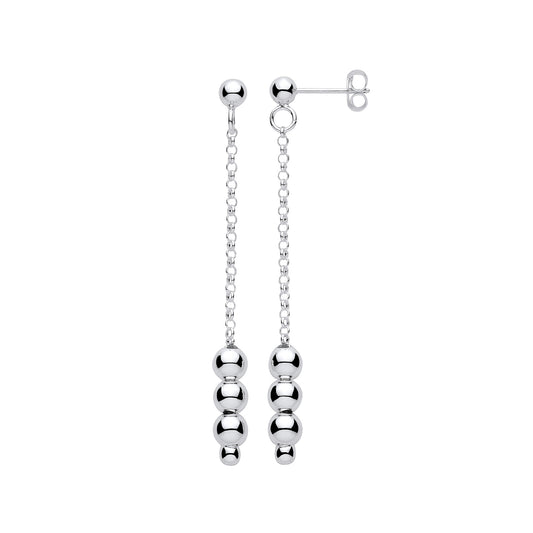 Sterling Silver Beads Drop Earrings