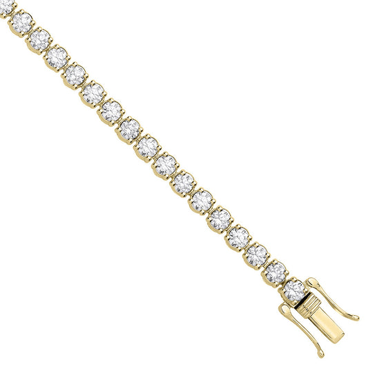 9ct Yellow Gold 3.00ctw Lab-Grown Diamond Tennis Bracelet – WGI Certified