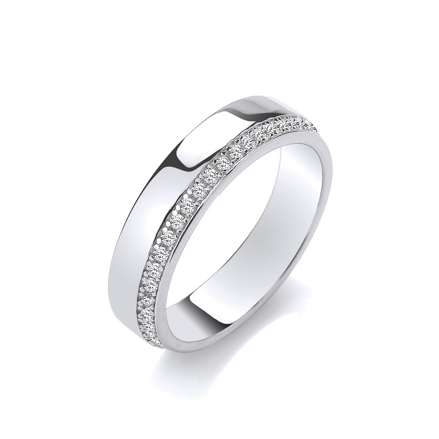 Sterling Silver Three-Quarter Eternity Ladies Ring