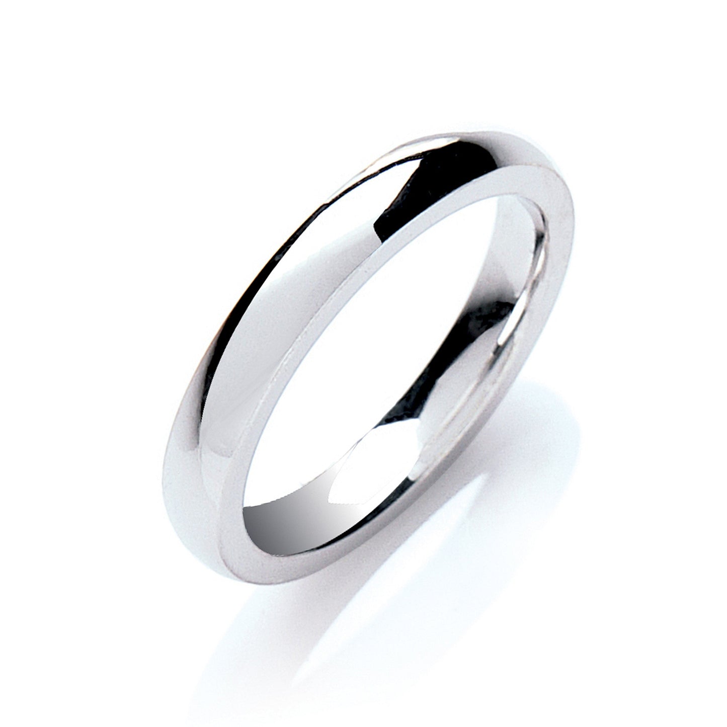 Silver 3mm Court Shape Plain Wedding Band