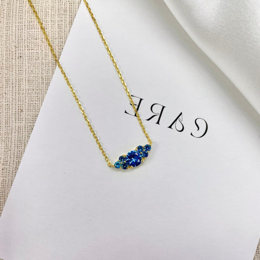 Elegant Silver GP Sapphire CZ Necklace
