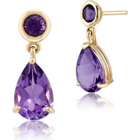 9ct Yellow Gold 2.25ct Natural Amethyst Two Stone
