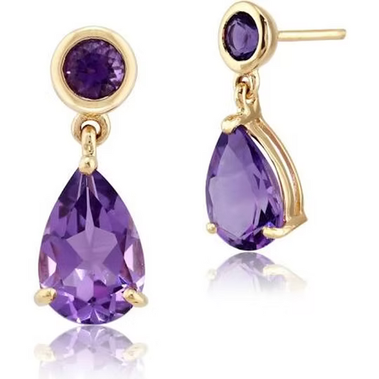 9ct Yellow Gold 2.25ct Natural Amethyst Two Stone