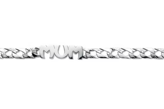925 Sterling Silver Mum Curb Style Bracelet