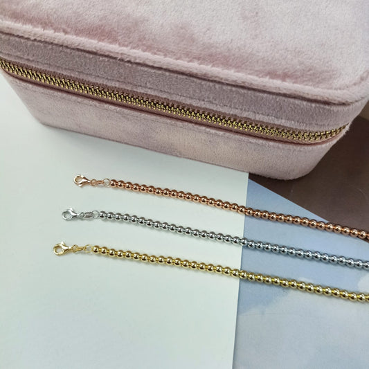 Rose Gold-Plated Sterling Silver Ball Bracelet