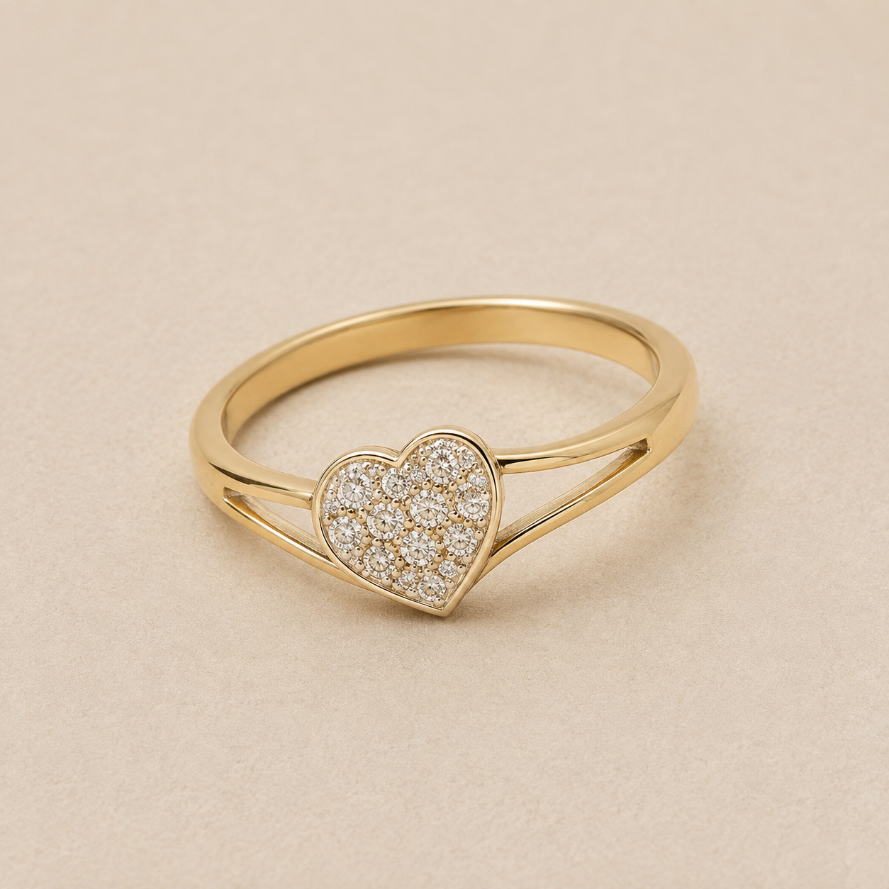 9ct Yellow Gold Cubic Zirconia Heart Baby / Child Ring