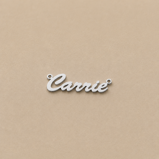 Sterling Silver Medium Script Custom Nameplate Necklace (CHAIN INCLUDED)