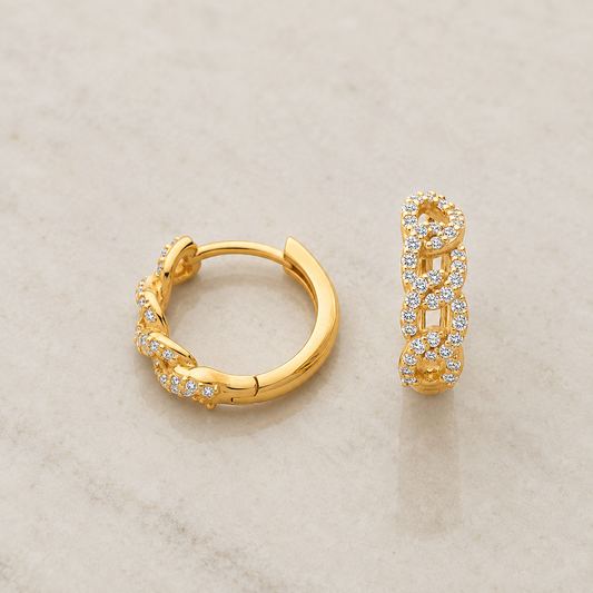 9ct Yellow Gold 0.28ctw Diamond Huggie Earrings
