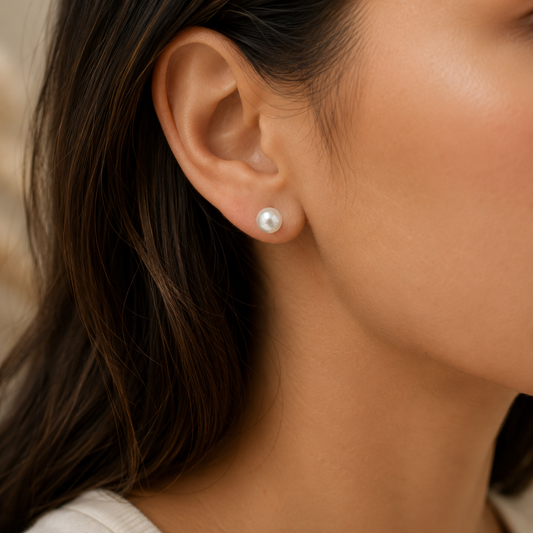 9ct Yellow Gold 6mm Cultured Pearl Stud Earrings
