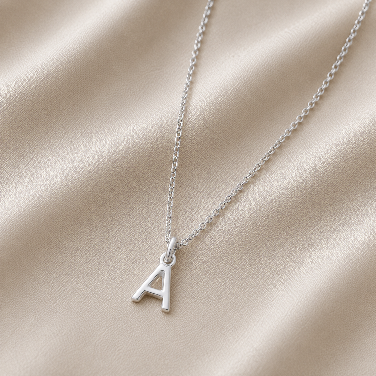 Personalised Sterling Silver Small Initial Letter Pendant Necklace