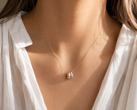 Gold Plated Silver Urban 2 Tone Gold/Silver Necklace