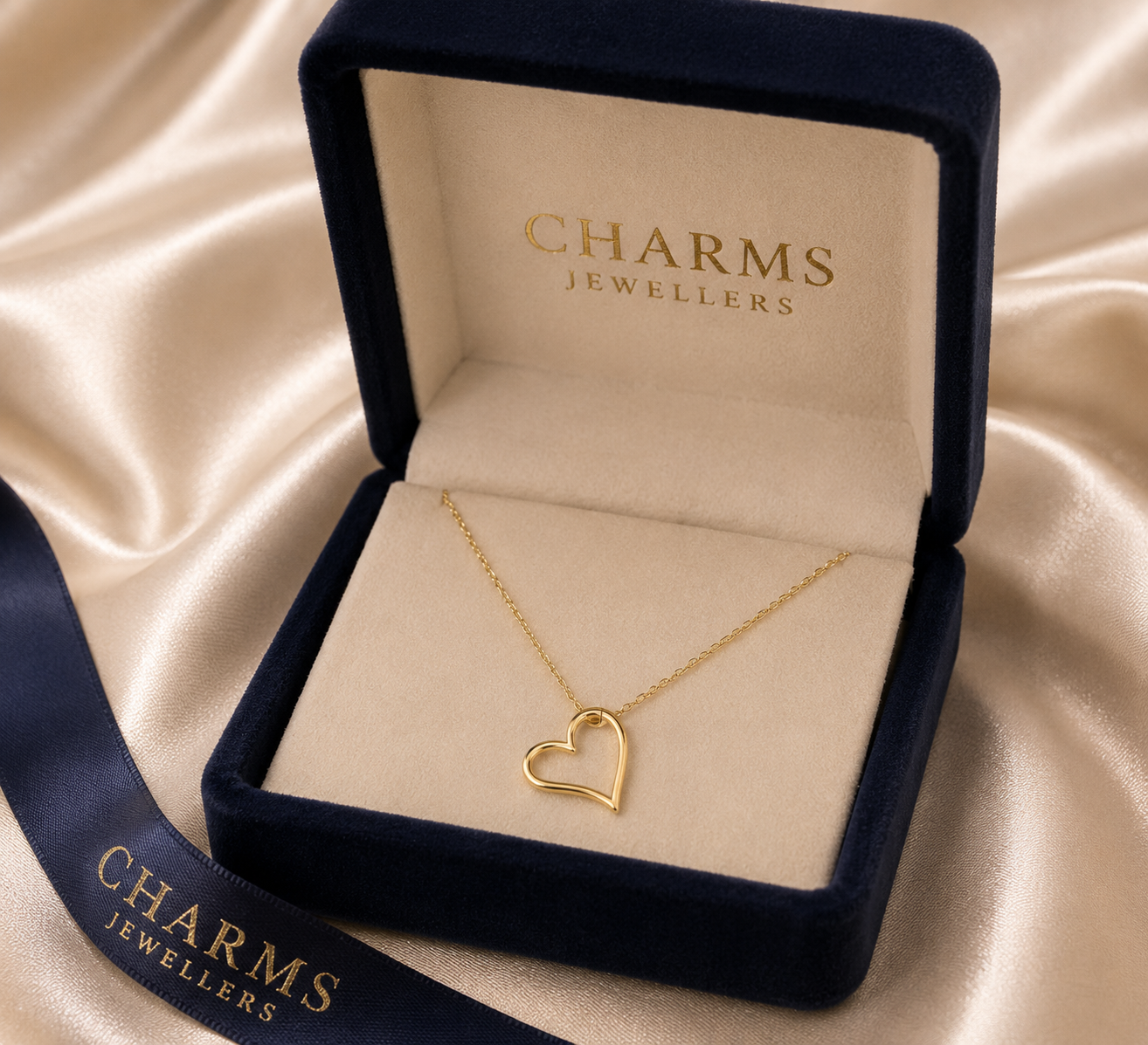 9ct Yellow Gold Cut Out Heart Pendant Classic Keepsake