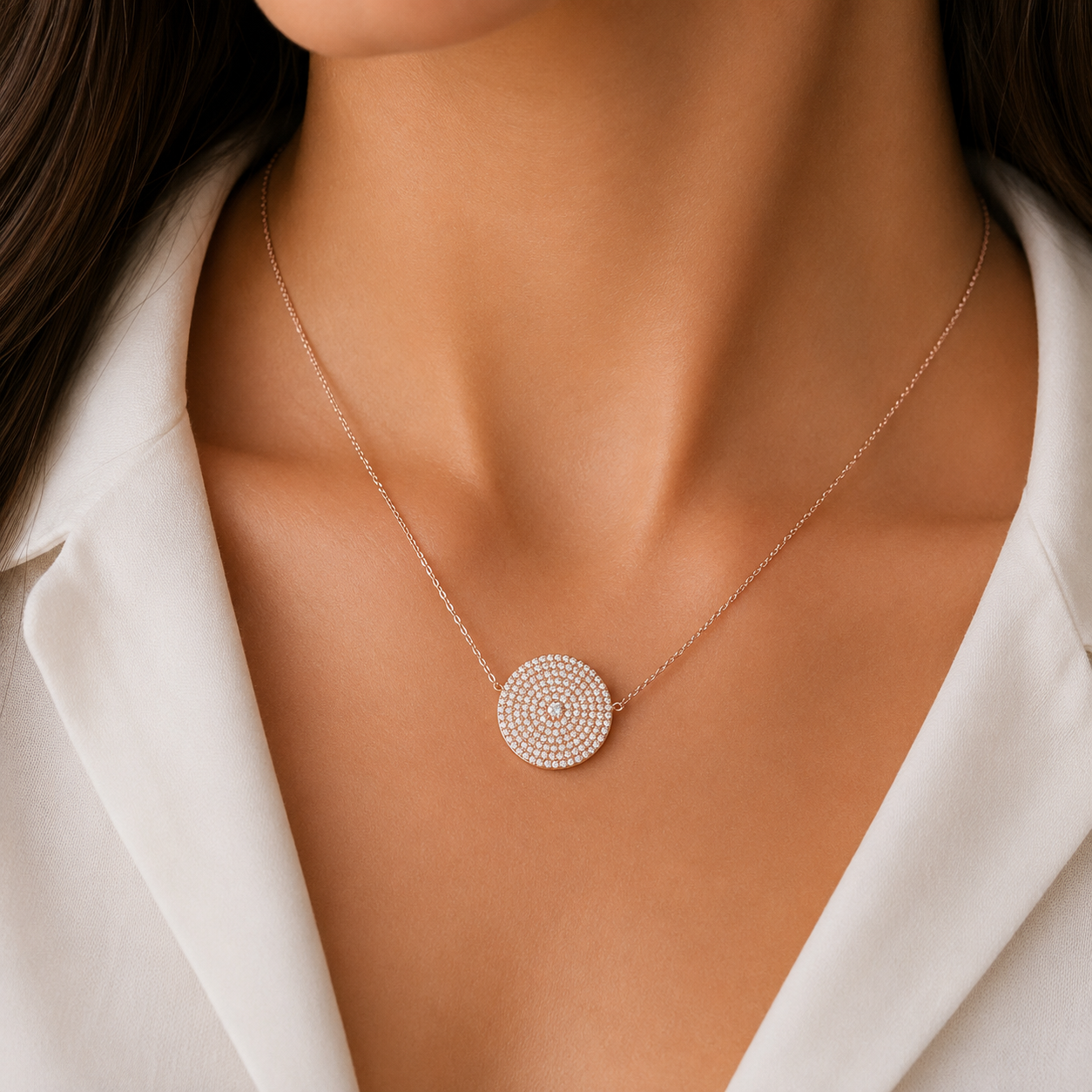 Yellow Gold-Plated Sterling Silver Necklace – Classic Plain Style
