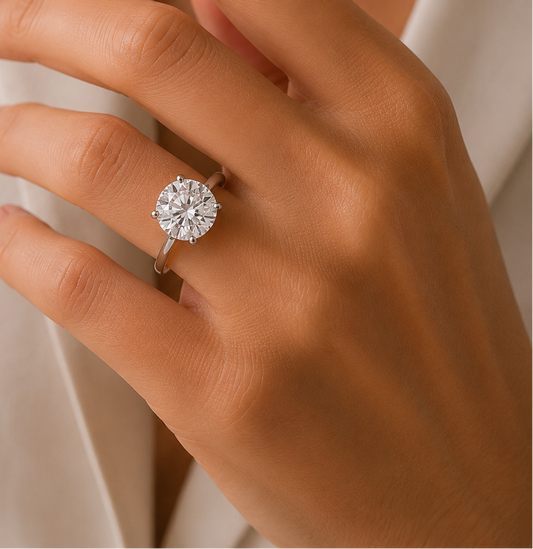 18ct White Gold 5.00ctw Solitaire LAB GROWN Diamond Ring IGI Certified