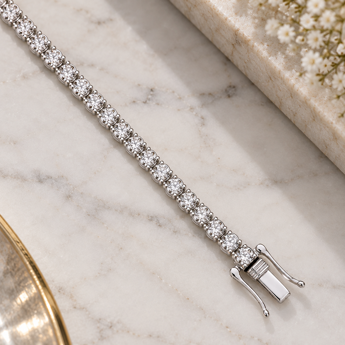 9ct White Gold 7.00ctw LAB GROWN Diamond Tennis Bracelet WGI Certified