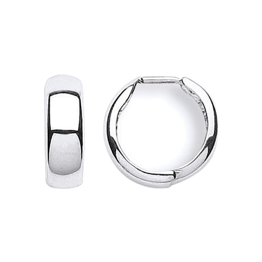 9ct White Gold 16mm Hinged Huggie Hoop Earrings
