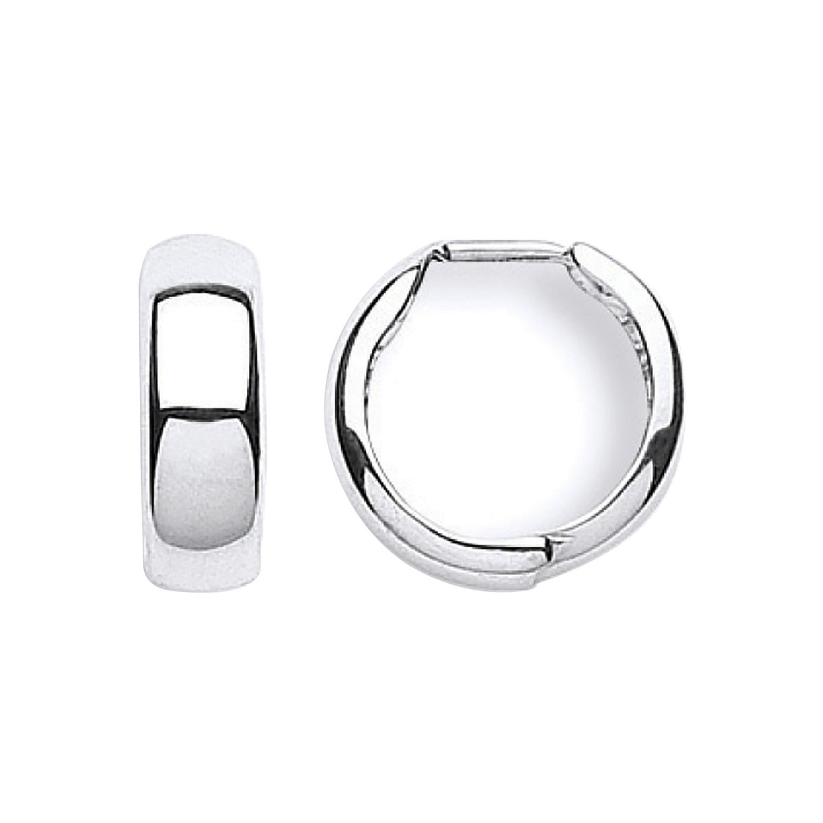 9ct White Gold 16mm Hinged Huggie Hoop Earrings