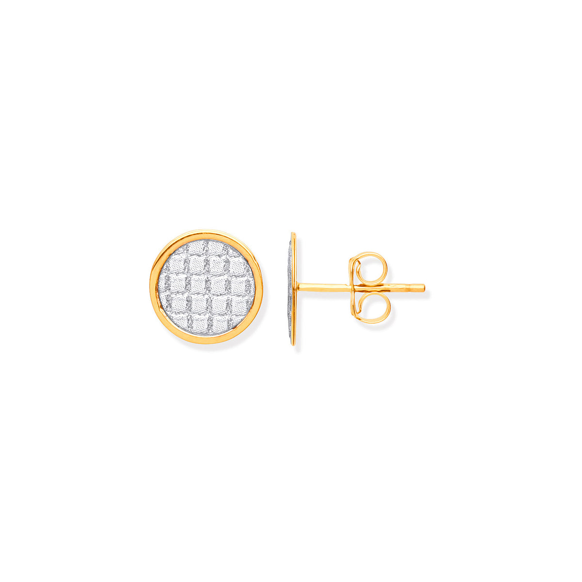 9ct Yellow Gold 10mm Moondust Stone Illusion Effect Stud Earrings