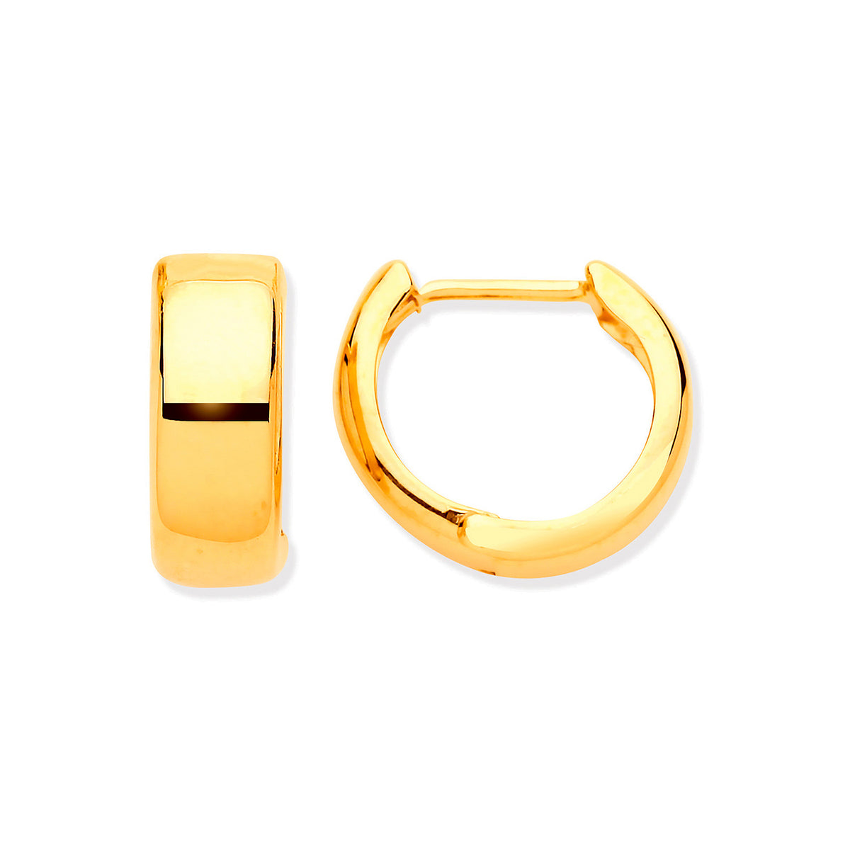 9ct Yellow Gold 13mm Hinged Huggie Hoop Earrings