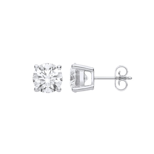 18ct White Gold 3.00ctw LAB GROWN Diamond Earrings IGI Certified